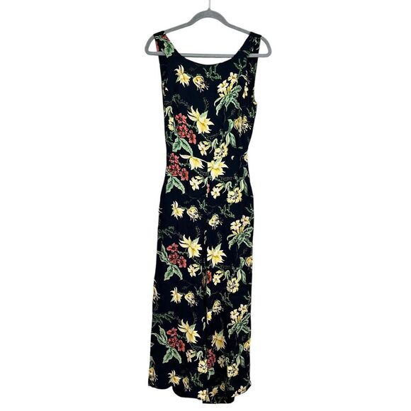 'Wilfred Aritzia Womens Wide Leg Jumpsuit Crop Floral Lined Open Tie Back Size 4